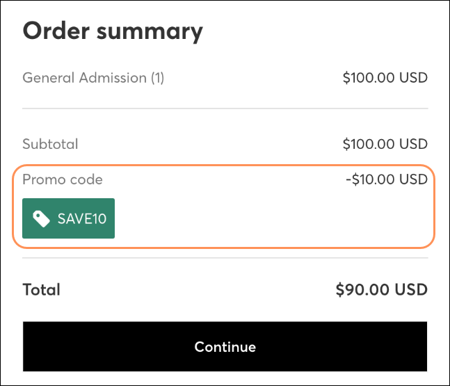 Código de descuento aplicado al pedido