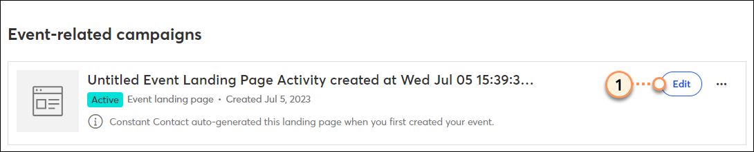 Edit the default event landing page