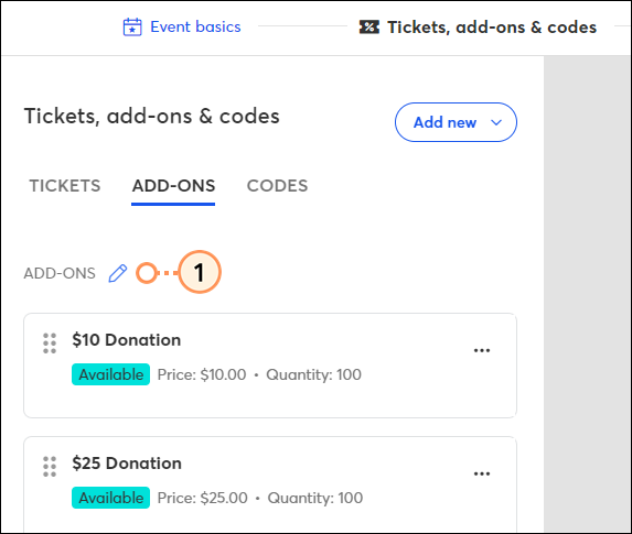 Edit default add on label