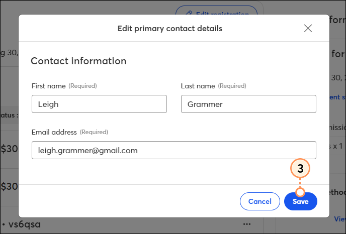 Edit primary contact details
