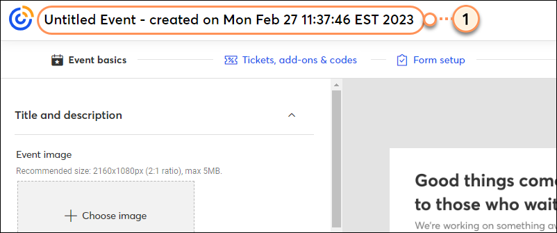 Enter event filename