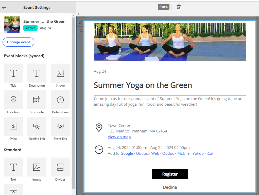 Build an event invitation