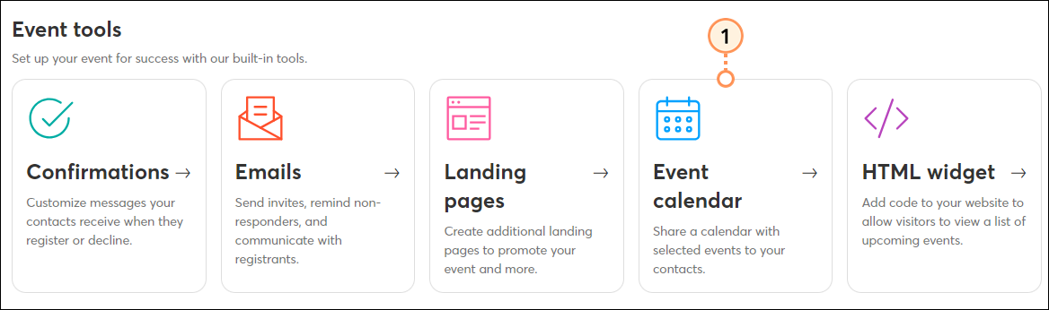 Event tools Calendar block
