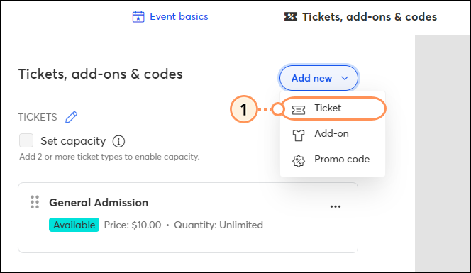 Añadir una nueva entrada para su evento