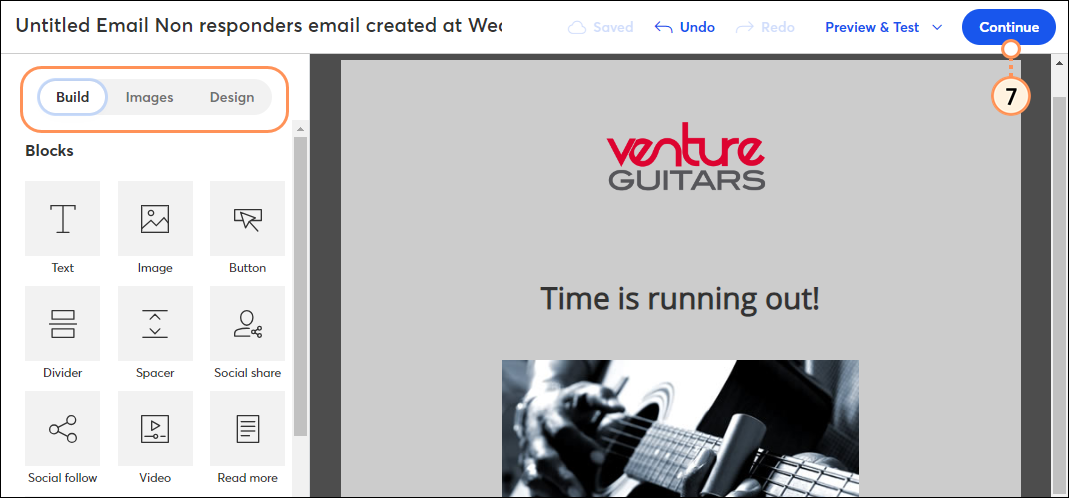 Customize your non responder email and then continue