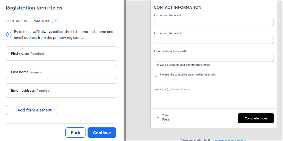 Add Registration Form Fields