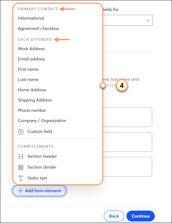 Customize your event registration form