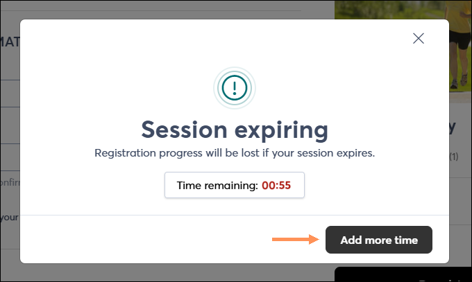 Diálogo emergente de expiración de sesión