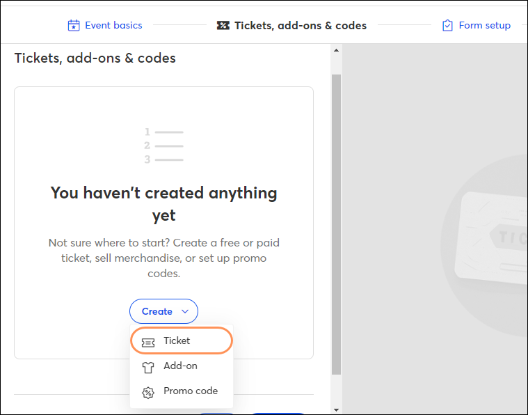 Create a new ticket