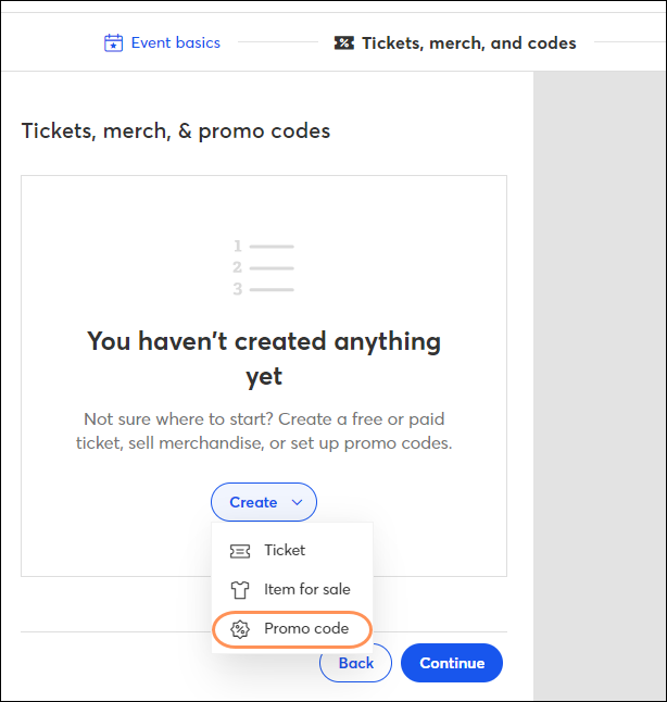 Create and activate an event