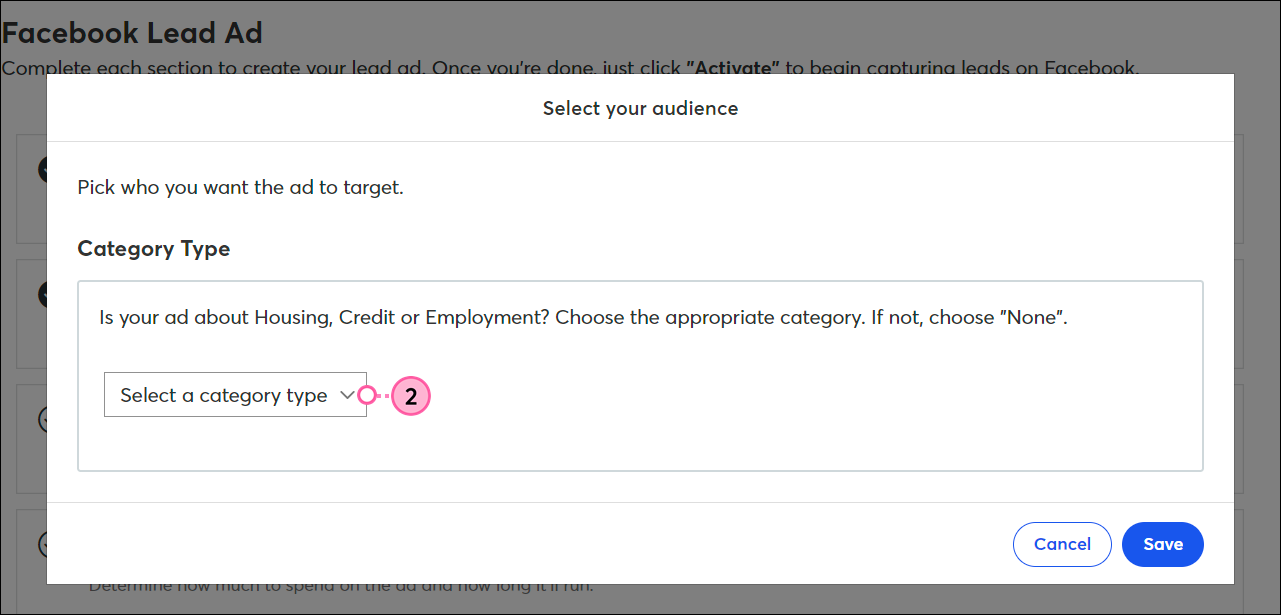 Select a category type drop-down menu