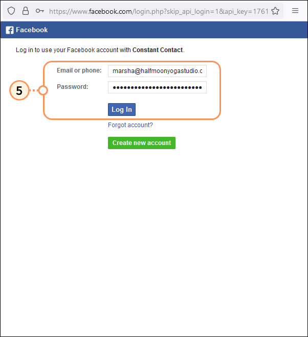 Facebook Log in screen with Email or phone field, Password field, and Log In button Facebook Log in screen with Email or phone field, Password field, and Log In button