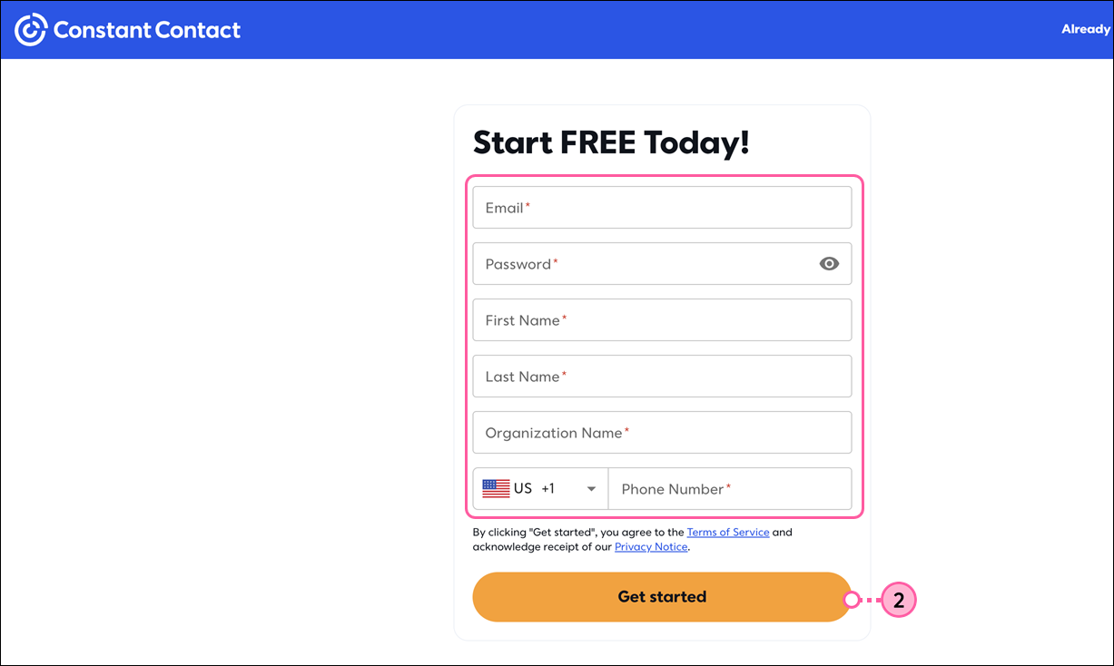 Create free CTCT account