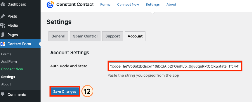 Paste code and save