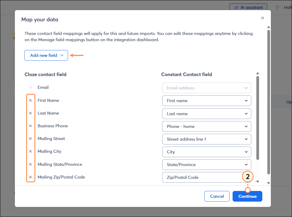 Import Field Mapping