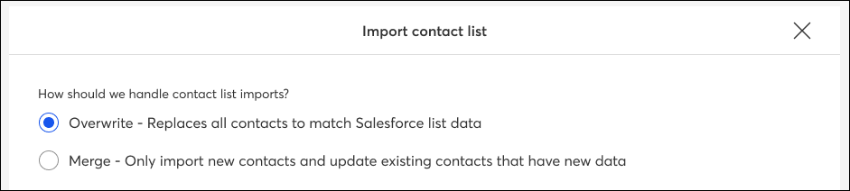 Overwrite or Merge contacts