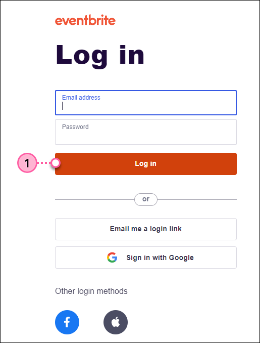 Log in to Eventbrite Account