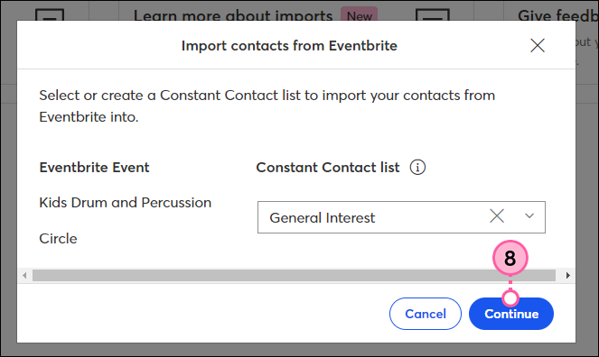 Select list to import into