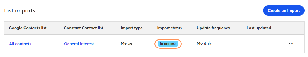 Importstatus In Process (In Bearbeitung)