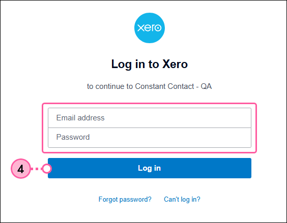Enter login credentials