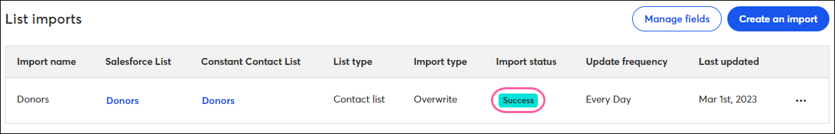 Successful Salesforce Import