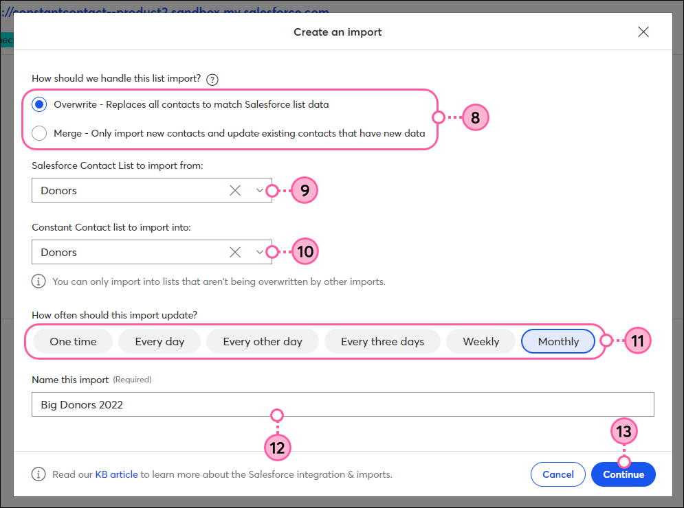 Create the import