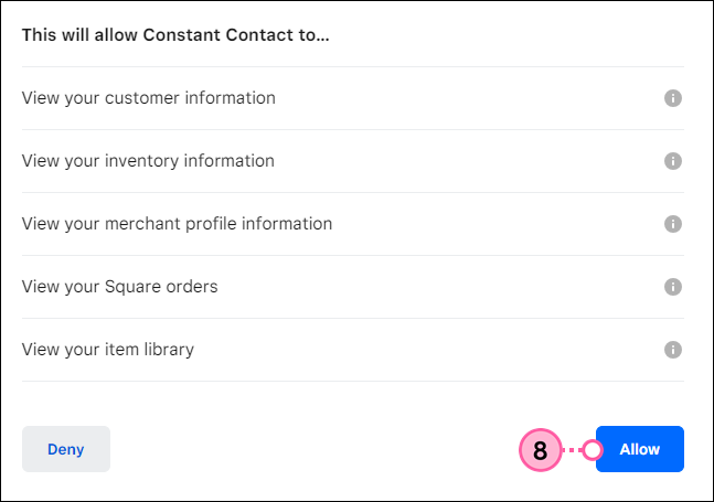 Allow Square to connect to Constant Contact