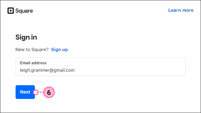 Enter email and click next