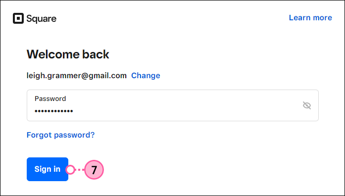 Sign into your Square account