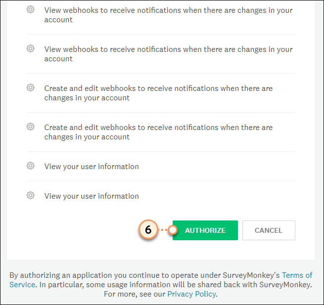 Authorize SurveyMonkey and CTCT Integration