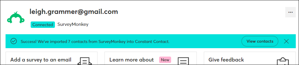SurveyMonkey Contact Import Success