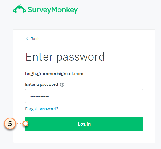 Log into SurveyMonkey Account