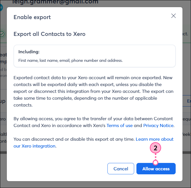 Allow access to xero export