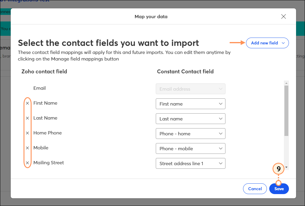 Choose your data mappings