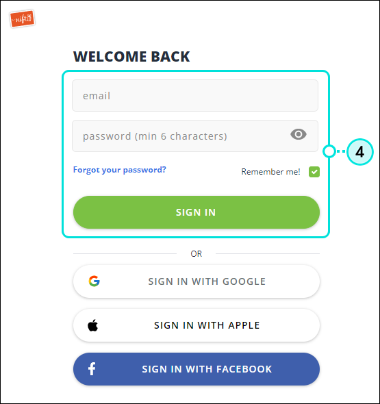Log in to Nift account