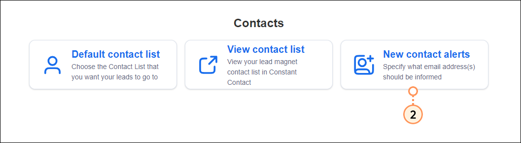Manage new contact alerts
