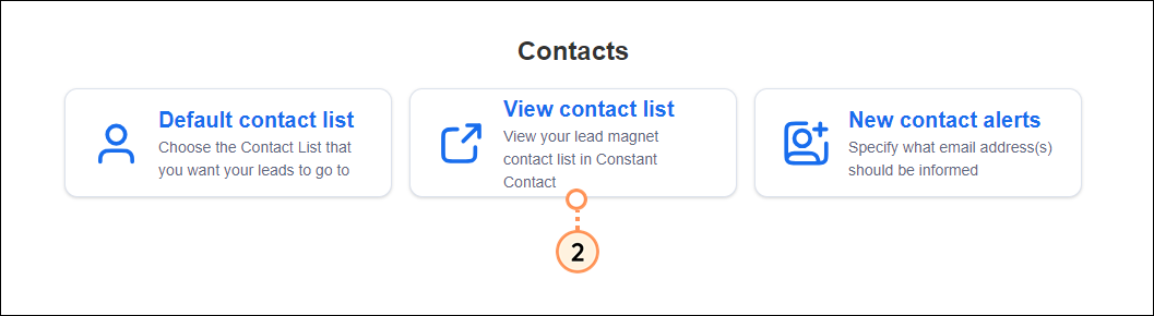 View your lead magnet contact list