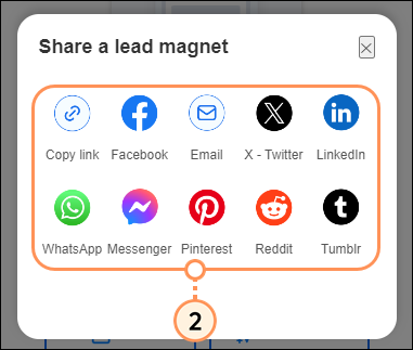 Select platform to share on