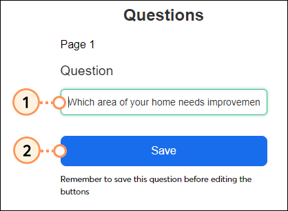 Edit question text and save