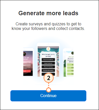 Lead magnet continue button