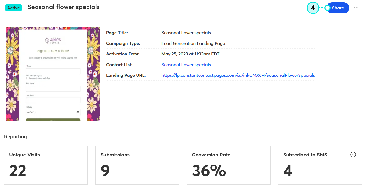 Share this page Drop-down Menu with Copy link, Share on social, and Share with an ad Options