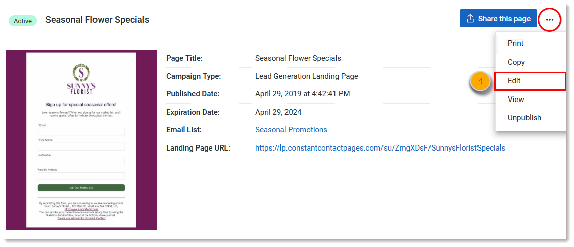 ... Drop-down Menu and Edit Option