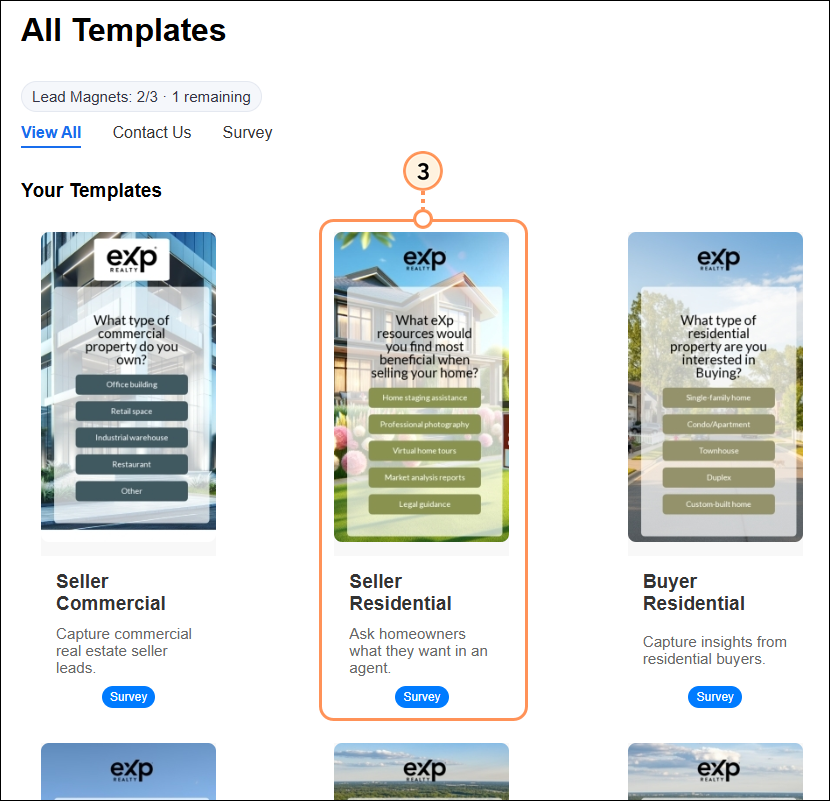Select exp-branded template