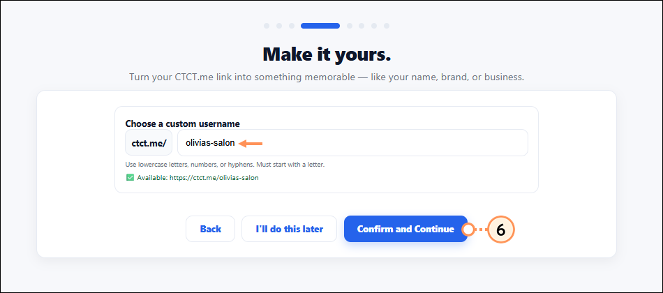 Enter custom username