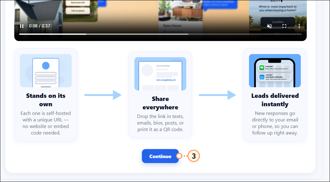 Watch video and continue