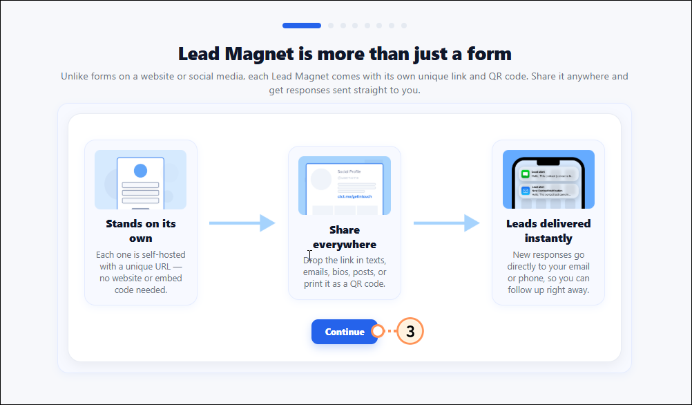 Intro and Continue Button