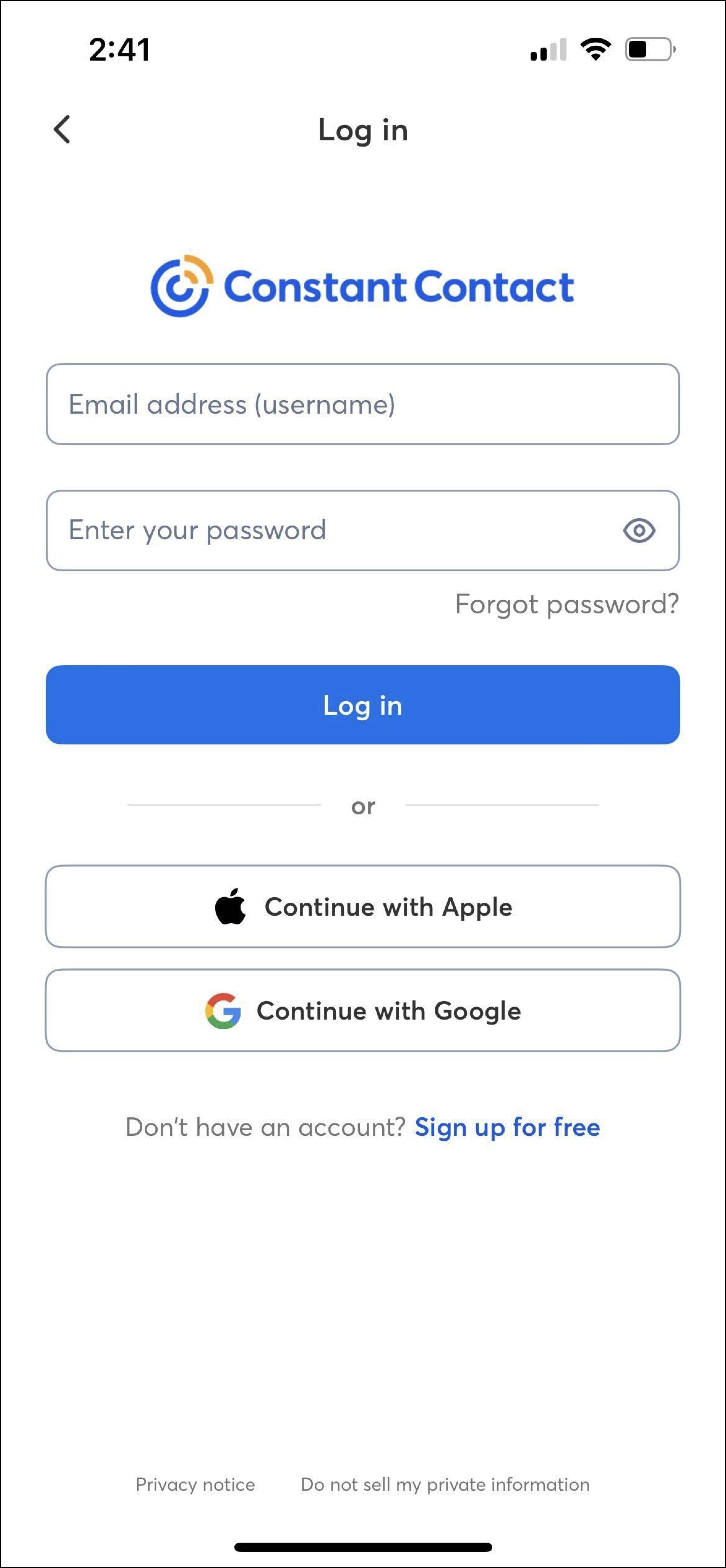 Log In Button