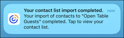 Push Notification for Contact Upload