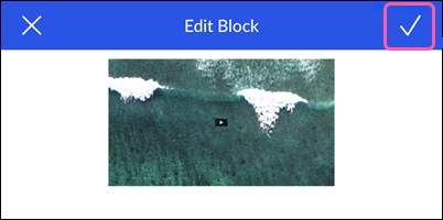 Edit Video Block with Checkmark