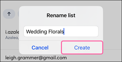Rename Email List